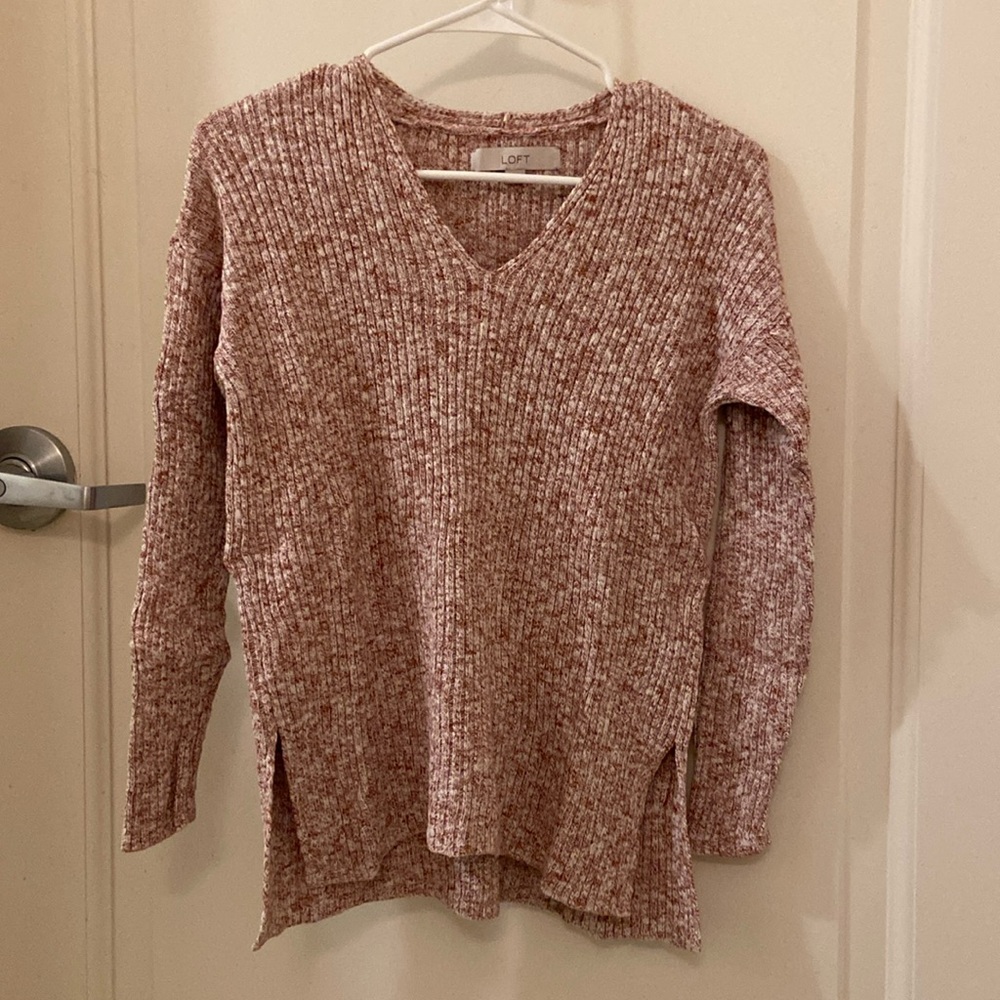V-neck tunic sweater